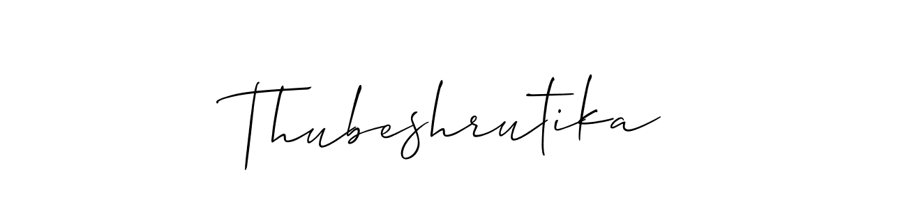 Also You can easily find your signature by using the search form. We will create Thubeshrutika name handwritten signature images for you free of cost using Allison_Script sign style. Thubeshrutika signature style 2 images and pictures png