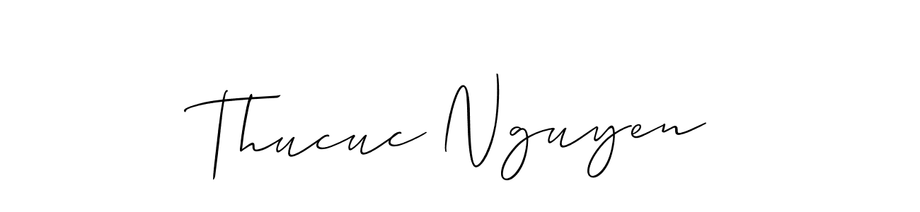 Create a beautiful signature design for name Thucuc Nguyen. With this signature (Allison_Script) fonts, you can make a handwritten signature for free. Thucuc Nguyen signature style 2 images and pictures png