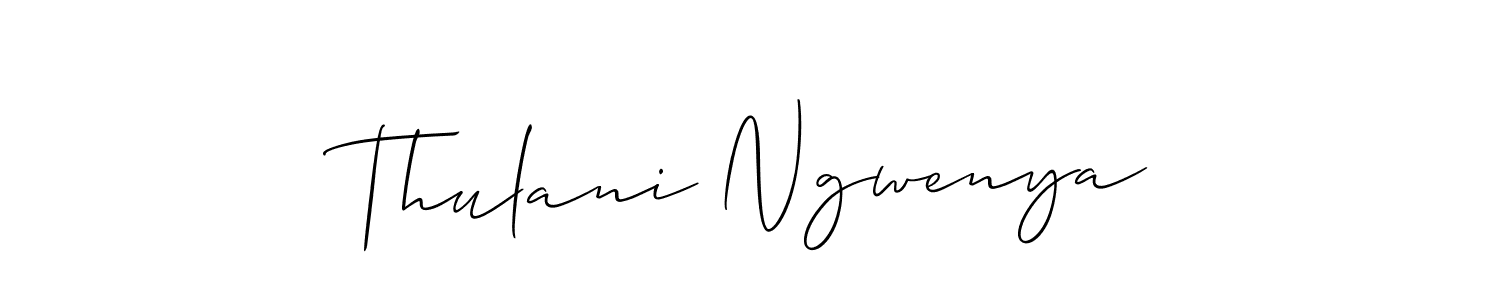 Allison_Script is a professional signature style that is perfect for those who want to add a touch of class to their signature. It is also a great choice for those who want to make their signature more unique. Get Thulani Ngwenya name to fancy signature for free. Thulani Ngwenya signature style 2 images and pictures png