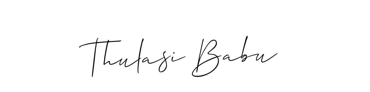 Make a beautiful signature design for name Thulasi Babu. With this signature (Allison_Script) style, you can create a handwritten signature for free. Thulasi Babu signature style 2 images and pictures png