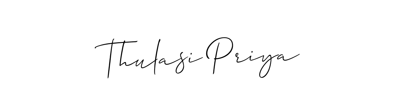 Thulasi Priya stylish signature style. Best Handwritten Sign (Allison_Script) for my name. Handwritten Signature Collection Ideas for my name Thulasi Priya. Thulasi Priya signature style 2 images and pictures png