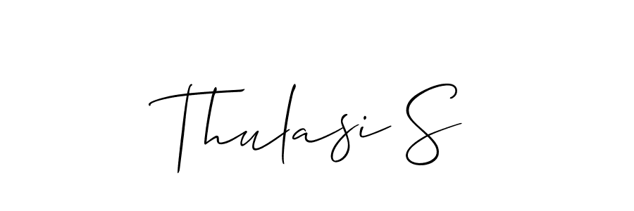 How to Draw Thulasi S signature style? Allison_Script is a latest design signature styles for name Thulasi S. Thulasi S signature style 2 images and pictures png