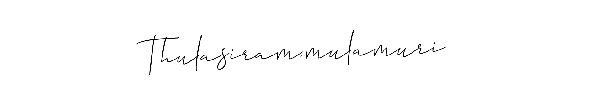 Similarly Allison_Script is the best handwritten signature design. Signature creator online .You can use it as an online autograph creator for name Thulasiram.mulamuri. Thulasiram.mulamuri signature style 2 images and pictures png