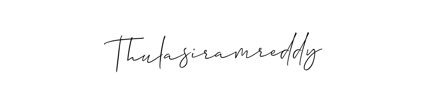 Make a beautiful signature design for name Thulasiramreddy. With this signature (Allison_Script) style, you can create a handwritten signature for free. Thulasiramreddy signature style 2 images and pictures png