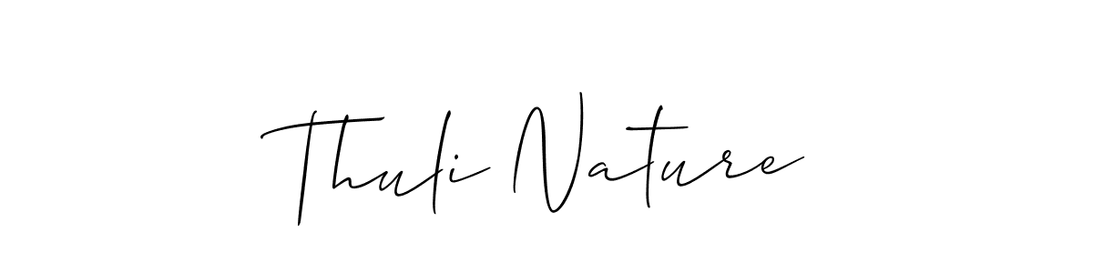 How to make Thuli Nature name signature. Use Allison_Script style for creating short signs online. This is the latest handwritten sign. Thuli Nature signature style 2 images and pictures png