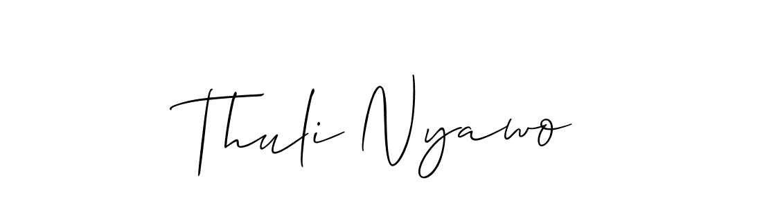 Make a short Thuli Nyawo signature style. Manage your documents anywhere anytime using Allison_Script. Create and add eSignatures, submit forms, share and send files easily. Thuli Nyawo signature style 2 images and pictures png