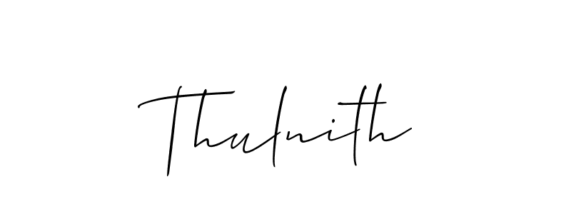 How to make Thulnith signature? Allison_Script is a professional autograph style. Create handwritten signature for Thulnith name. Thulnith signature style 2 images and pictures png
