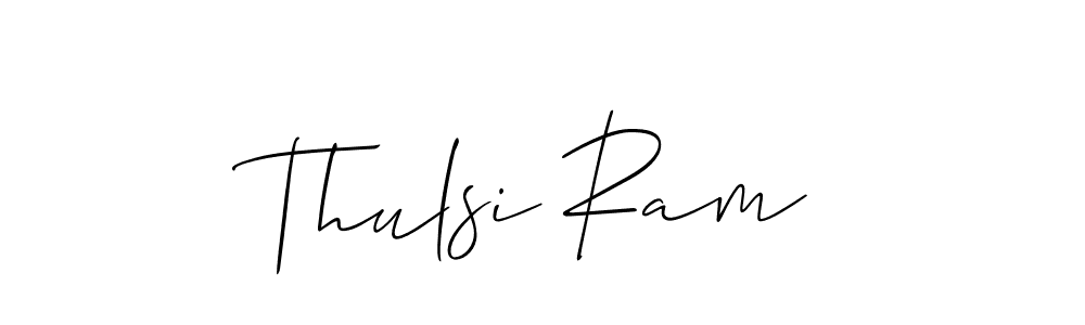 Allison_Script is a professional signature style that is perfect for those who want to add a touch of class to their signature. It is also a great choice for those who want to make their signature more unique. Get Thulsi Ram name to fancy signature for free. Thulsi Ram signature style 2 images and pictures png