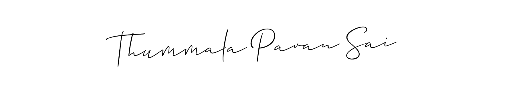 You should practise on your own different ways (Allison_Script) to write your name (Thummala Pavan Sai) in signature. don't let someone else do it for you. Thummala Pavan Sai signature style 2 images and pictures png