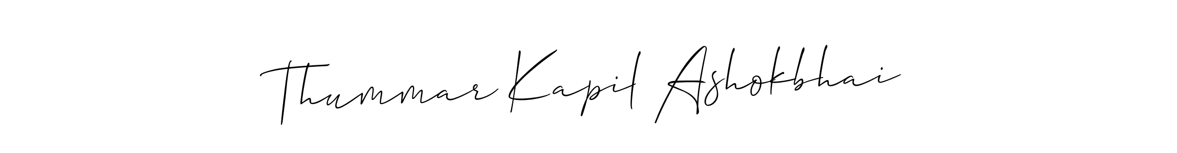 Make a beautiful signature design for name Thummar Kapil Ashokbhai. With this signature (Allison_Script) style, you can create a handwritten signature for free. Thummar Kapil Ashokbhai signature style 2 images and pictures png