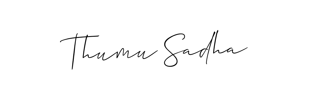 How to make Thumu Sadha signature? Allison_Script is a professional autograph style. Create handwritten signature for Thumu Sadha name. Thumu Sadha signature style 2 images and pictures png