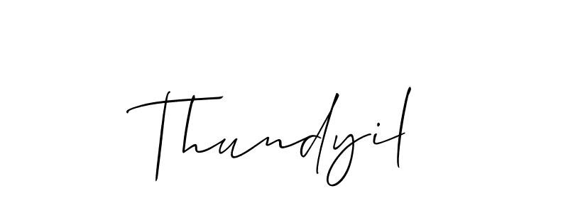 Design your own signature with our free online signature maker. With this signature software, you can create a handwritten (Allison_Script) signature for name Thundyil. Thundyil signature style 2 images and pictures png