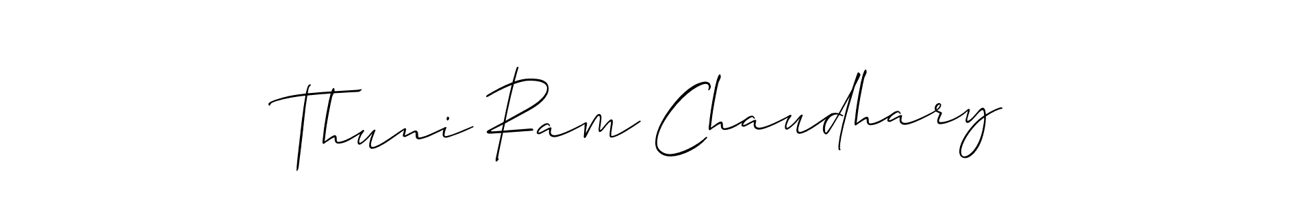 Allison_Script is a professional signature style that is perfect for those who want to add a touch of class to their signature. It is also a great choice for those who want to make their signature more unique. Get Thuni Ram Chaudhary name to fancy signature for free. Thuni Ram Chaudhary signature style 2 images and pictures png
