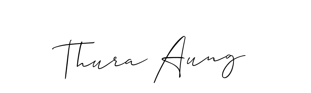 Thura Aung stylish signature style. Best Handwritten Sign (Allison_Script) for my name. Handwritten Signature Collection Ideas for my name Thura Aung. Thura Aung signature style 2 images and pictures png