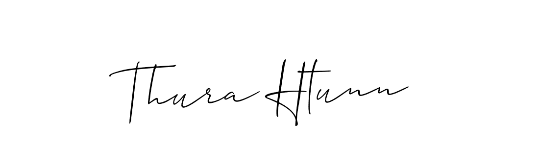 if you are searching for the best signature style for your name Thura Htunn. so please give up your signature search. here we have designed multiple signature styles  using Allison_Script. Thura Htunn signature style 2 images and pictures png