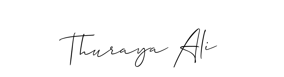 Allison_Script is a professional signature style that is perfect for those who want to add a touch of class to their signature. It is also a great choice for those who want to make their signature more unique. Get Thuraya Ali name to fancy signature for free. Thuraya Ali signature style 2 images and pictures png
