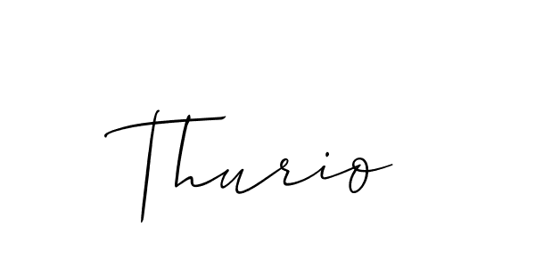 Use a signature maker to create a handwritten signature online. With this signature software, you can design (Allison_Script) your own signature for name Thurio. Thurio signature style 2 images and pictures png