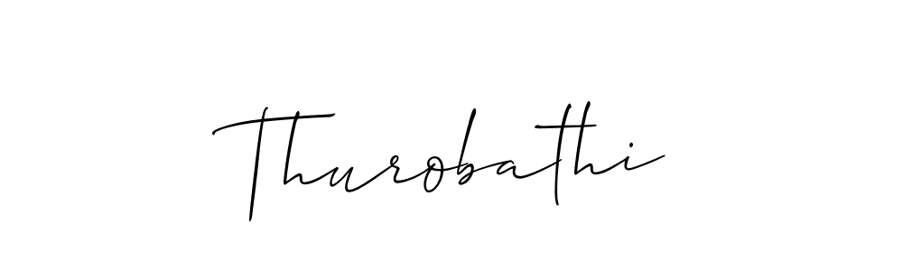 The best way (Allison_Script) to make a short signature is to pick only two or three words in your name. The name Thurobathi include a total of six letters. For converting this name. Thurobathi signature style 2 images and pictures png