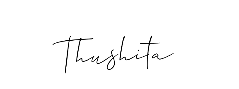 How to make Thushita signature? Allison_Script is a professional autograph style. Create handwritten signature for Thushita name. Thushita signature style 2 images and pictures png