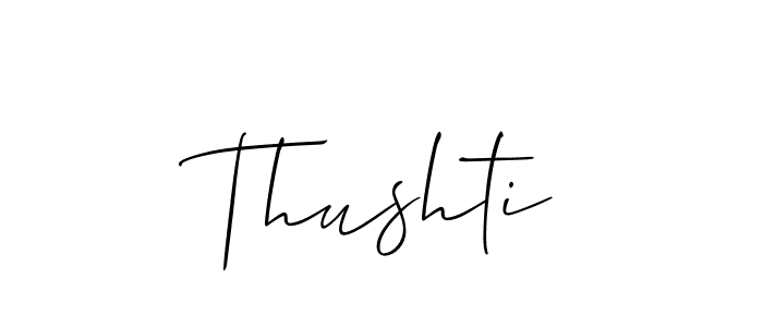 Design your own signature with our free online signature maker. With this signature software, you can create a handwritten (Allison_Script) signature for name Thushti. Thushti signature style 2 images and pictures png