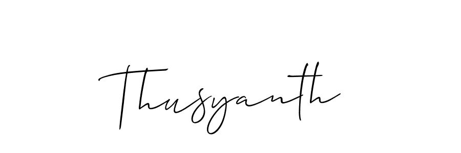 Create a beautiful signature design for name Thusyanth. With this signature (Allison_Script) fonts, you can make a handwritten signature for free. Thusyanth signature style 2 images and pictures png