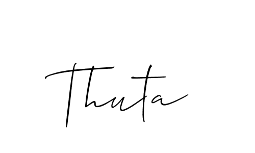 Design your own signature with our free online signature maker. With this signature software, you can create a handwritten (Allison_Script) signature for name Thuta. Thuta signature style 2 images and pictures png