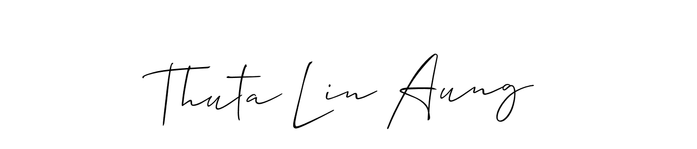 Also we have Thuta Lin Aung name is the best signature style. Create professional handwritten signature collection using Allison_Script autograph style. Thuta Lin Aung signature style 2 images and pictures png