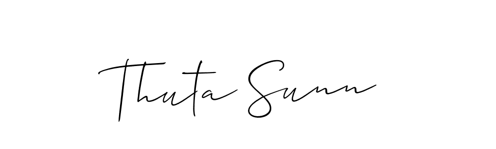 Use a signature maker to create a handwritten signature online. With this signature software, you can design (Allison_Script) your own signature for name Thuta Sunn. Thuta Sunn signature style 2 images and pictures png