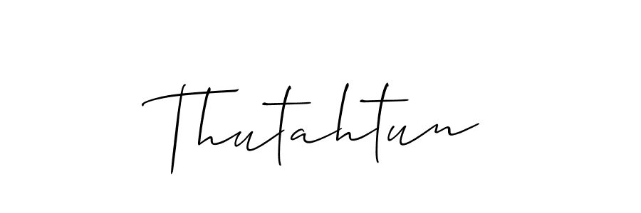 Create a beautiful signature design for name Thutahtun. With this signature (Allison_Script) fonts, you can make a handwritten signature for free. Thutahtun signature style 2 images and pictures png