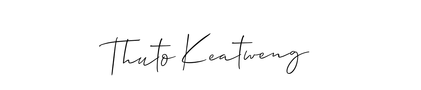 Make a beautiful signature design for name Thuto Keatweng. With this signature (Allison_Script) style, you can create a handwritten signature for free. Thuto Keatweng signature style 2 images and pictures png