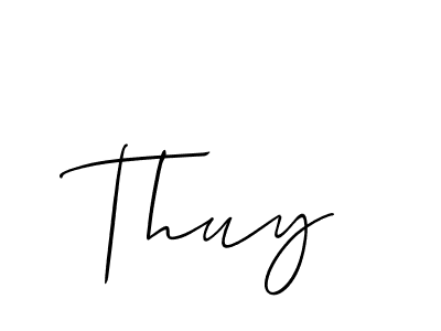 Make a beautiful signature design for name Thuy. With this signature (Allison_Script) style, you can create a handwritten signature for free. Thuy signature style 2 images and pictures png