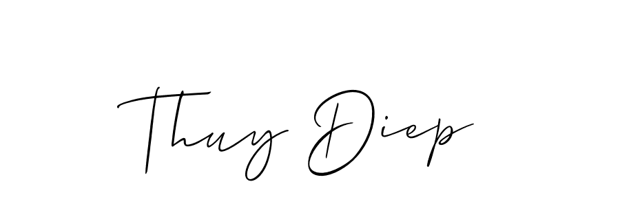 See photos of Thuy Diep official signature by Spectra . Check more albums & portfolios. Read reviews & check more about Allison_Script font. Thuy Diep signature style 2 images and pictures png