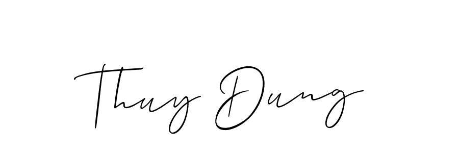 This is the best signature style for the Thuy Dung name. Also you like these signature font (Allison_Script). Mix name signature. Thuy Dung signature style 2 images and pictures png