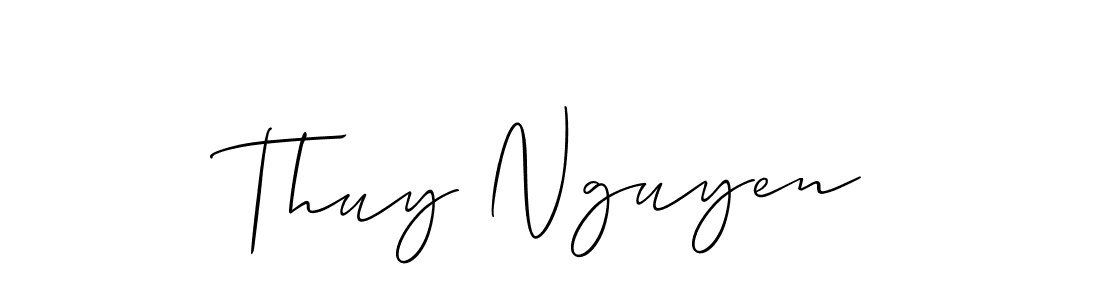 You should practise on your own different ways (Allison_Script) to write your name (Thuy Nguyen) in signature. don't let someone else do it for you. Thuy Nguyen signature style 2 images and pictures png