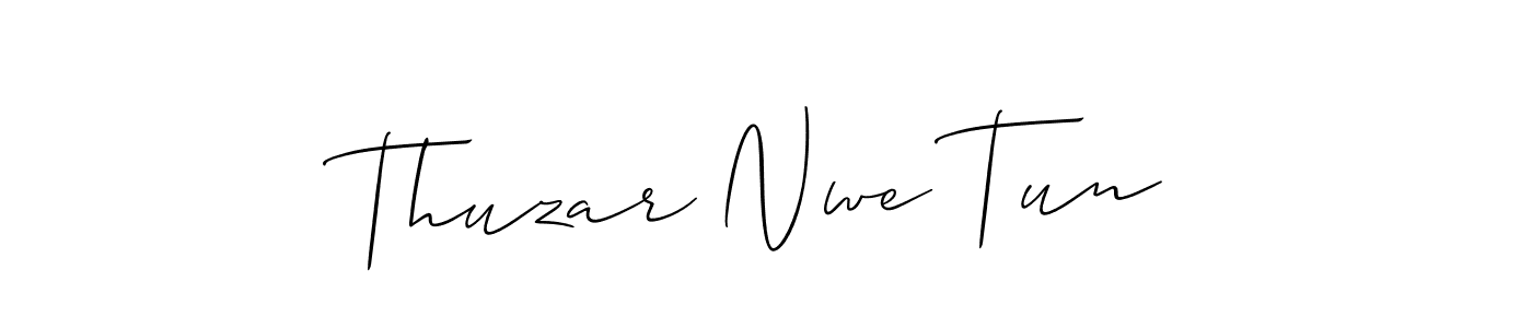 It looks lik you need a new signature style for name Thuzar Nwe Tun. Design unique handwritten (Allison_Script) signature with our free signature maker in just a few clicks. Thuzar Nwe Tun signature style 2 images and pictures png