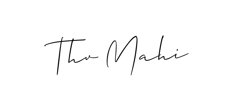 Similarly Allison_Script is the best handwritten signature design. Signature creator online .You can use it as an online autograph creator for name Thv Mahi. Thv Mahi signature style 2 images and pictures png