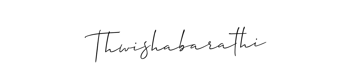 How to make Thwishabarathi signature? Allison_Script is a professional autograph style. Create handwritten signature for Thwishabarathi name. Thwishabarathi signature style 2 images and pictures png
