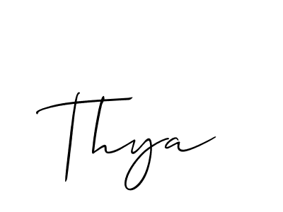 Create a beautiful signature design for name Thya. With this signature (Allison_Script) fonts, you can make a handwritten signature for free. Thya signature style 2 images and pictures png