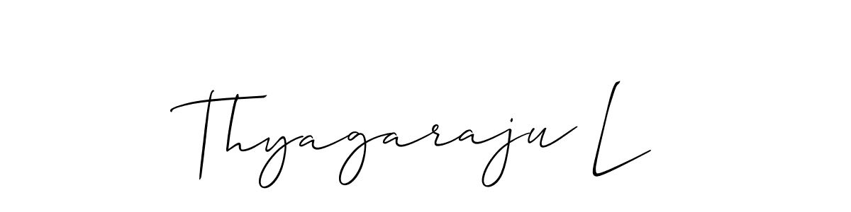 Make a beautiful signature design for name Thyagaraju L. With this signature (Allison_Script) style, you can create a handwritten signature for free. Thyagaraju L signature style 2 images and pictures png