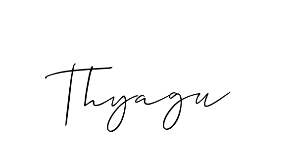 Use a signature maker to create a handwritten signature online. With this signature software, you can design (Allison_Script) your own signature for name Thyagu. Thyagu signature style 2 images and pictures png