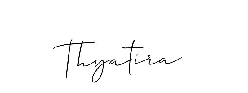 Make a beautiful signature design for name Thyatira. With this signature (Allison_Script) style, you can create a handwritten signature for free. Thyatira signature style 2 images and pictures png