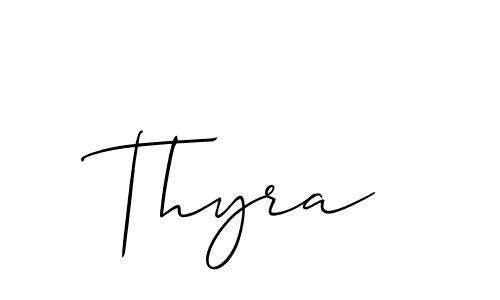 Make a beautiful signature design for name Thyra. Use this online signature maker to create a handwritten signature for free. Thyra signature style 2 images and pictures png