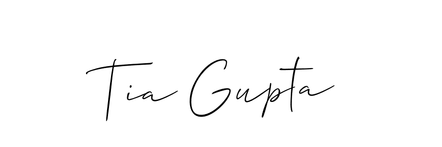 Create a beautiful signature design for name Tia Gupta. With this signature (Allison_Script) fonts, you can make a handwritten signature for free. Tia Gupta signature style 2 images and pictures png