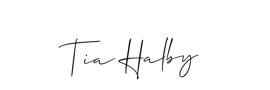 Allison_Script is a professional signature style that is perfect for those who want to add a touch of class to their signature. It is also a great choice for those who want to make their signature more unique. Get Tia Halby name to fancy signature for free. Tia Halby signature style 2 images and pictures png