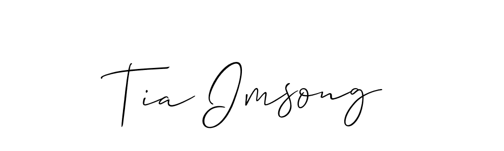 How to make Tia Imsong name signature. Use Allison_Script style for creating short signs online. This is the latest handwritten sign. Tia Imsong signature style 2 images and pictures png