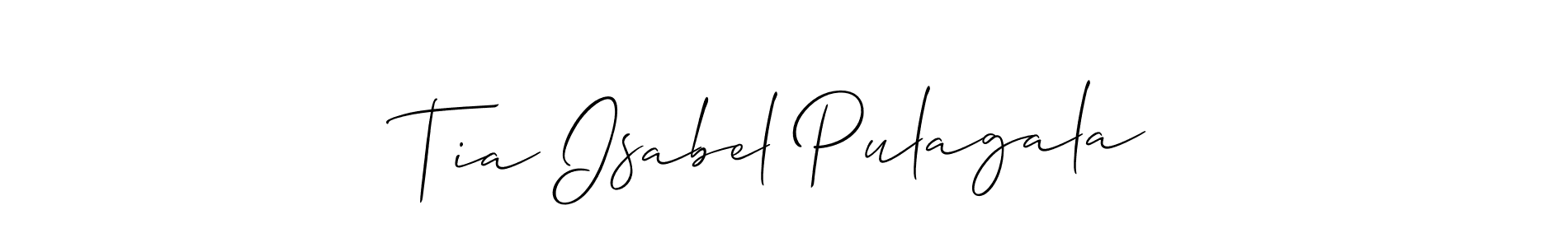Similarly Allison_Script is the best handwritten signature design. Signature creator online .You can use it as an online autograph creator for name Tia Isabel Pulagala. Tia Isabel Pulagala signature style 2 images and pictures png