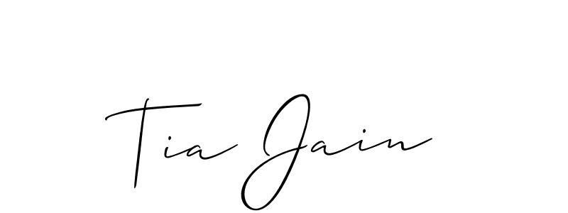 How to make Tia Jain name signature. Use Allison_Script style for creating short signs online. This is the latest handwritten sign. Tia Jain signature style 2 images and pictures png