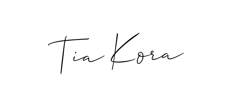 Make a short Tia Kora signature style. Manage your documents anywhere anytime using Allison_Script. Create and add eSignatures, submit forms, share and send files easily. Tia Kora signature style 2 images and pictures png