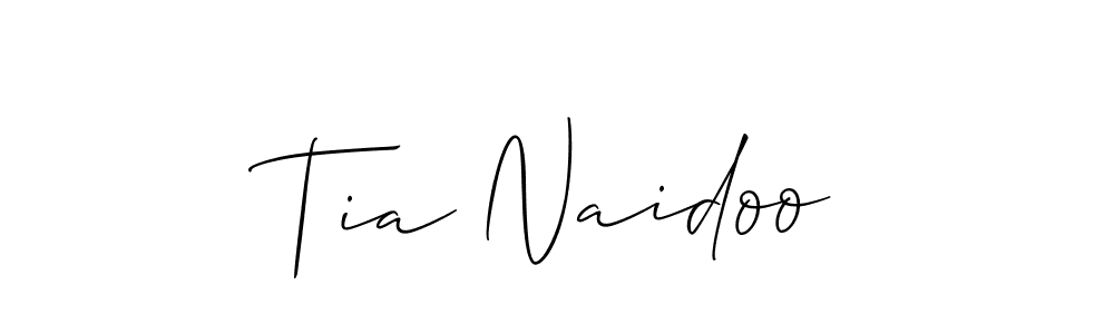 Also we have Tia Naidoo name is the best signature style. Create professional handwritten signature collection using Allison_Script autograph style. Tia Naidoo signature style 2 images and pictures png