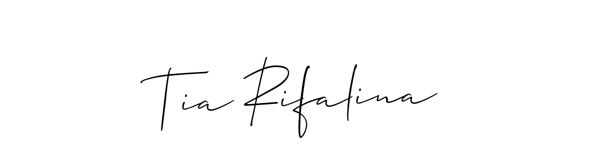 How to make Tia Rifalina name signature. Use Allison_Script style for creating short signs online. This is the latest handwritten sign. Tia Rifalina signature style 2 images and pictures png